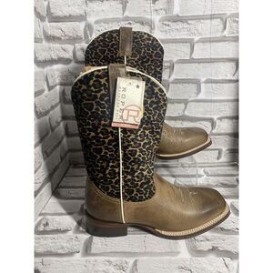 Roper Kids Girls‎ Cheetah Brown Snip Toe Western Boots 09-119-7022-8260 Size 7